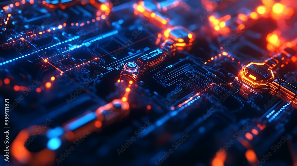 Poster cutting-edge blockchain banner with a futuristic concept and abstract visuals image