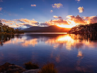 sunset over the lake