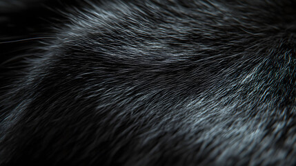 Sleek Black Panther Fur with Subtle Light Reflections