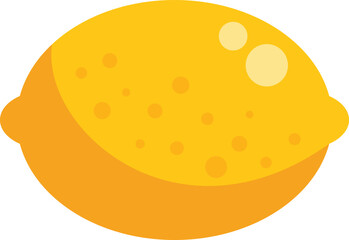 Bright yellow lemon is laying on its side showing off its bumpy skin texture