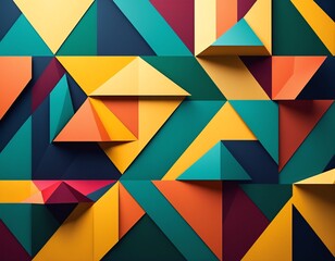 vibrant abstract geometric pattern in various shades of red yellow and blue