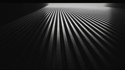 Fototapeta premium Sleek linear lines converge distance, symbolizing structure, progress, and innovation. design background