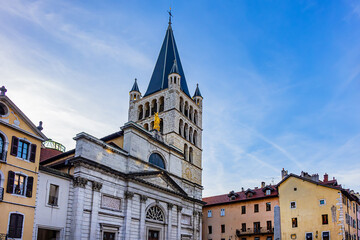 Obraz premium Church of Notre-Dame-de-Liesse (Eglise Notre-Dame-de-Liesse d'Annecy) was founded and constructed in XIV century by the counts of Geneva, Amedee III and Count Robert. Annecy, France.