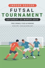 Indoor Soccer Futsal Tournament Poster Banner Vector Illustration