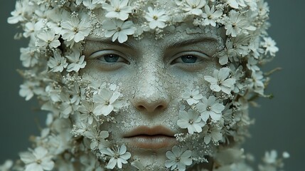 Floral Face: A Surreal Portrait of Beauty