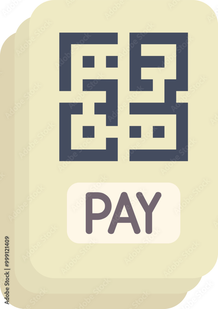 Poster stack of cards showing qr code for making contactless payment using smartphone