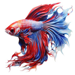 Fototapeta premium belligerent siamese fish on white background