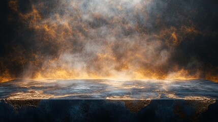 Naklejka premium Majestic Marble with Golden Flecks and Smoke Swirls