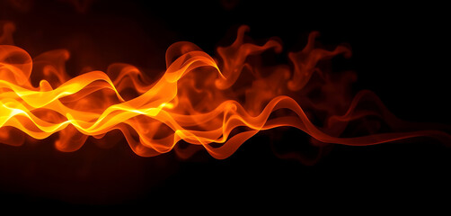 Abstract Flame Design on Black Background