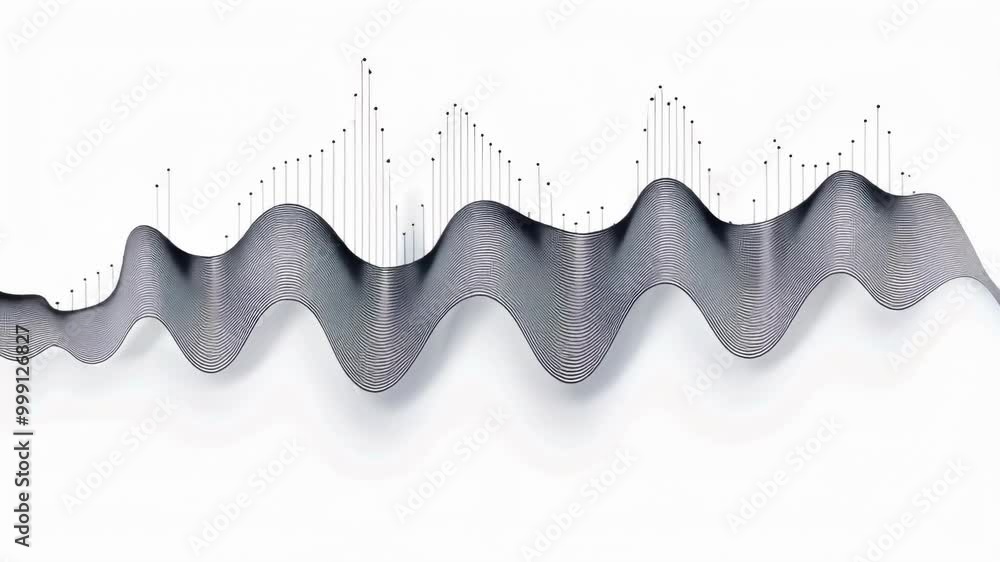 Poster visualization of brainwave activity with a complex waveform, representing the intricate workings of 