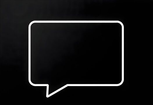 an empty message bubble featuring a dark mode appearance with a black background and white outline create with ai