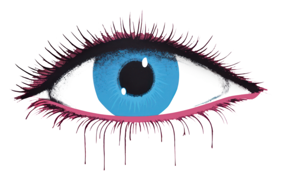 PNG Sclose up of an eye art painting drawing.