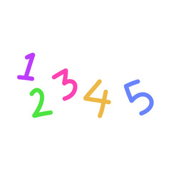 Cute hand drawn mathematics shape elements. Vector illustration of children's drawing