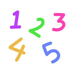 Cute hand drawn mathematics shape elements. Vector illustration of children's drawing