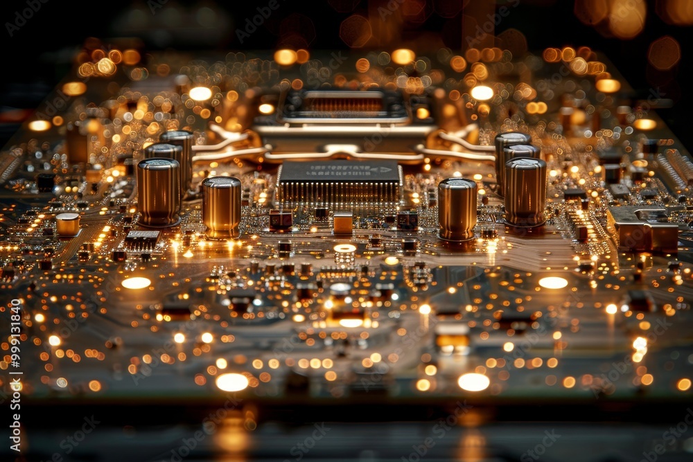 Poster illuminated printed circuit board soldering process for electronic components in computers