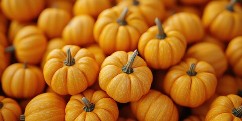 Mini pumpkins piled in a rustic autumn pumpkin patch