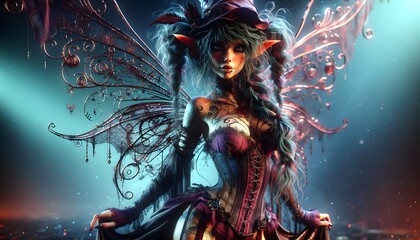 Fantasía Iridiscente: Hadas de la Noche Encantada