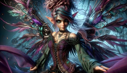 Fantasía Iridiscente: Hadas de la Noche Encantada