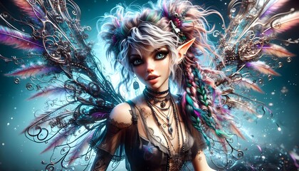 Fantasía Iridiscente: Hadas de la Noche Encantada