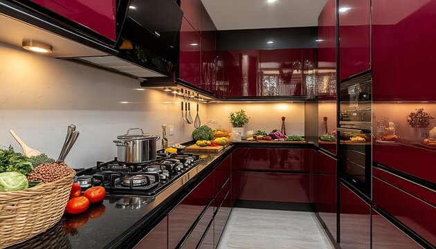 modular kitchen in a small indian city apartment