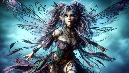 Fantasía Iridiscente: Hadas de la Noche Encantada