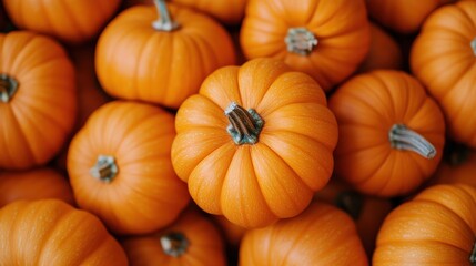 Mini pumpkins piled in a rustic autumn pumpkin patch