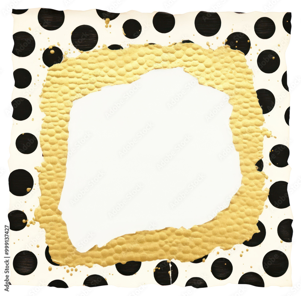 Poster png polka dot in square shape ripped paper backgrounds pattern white background.