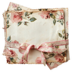 Vintage floral fabric with ribbon