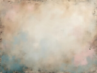 Renaissance Fresco-Inspired Abstract with Aged Textures and Muted Pastel Colors