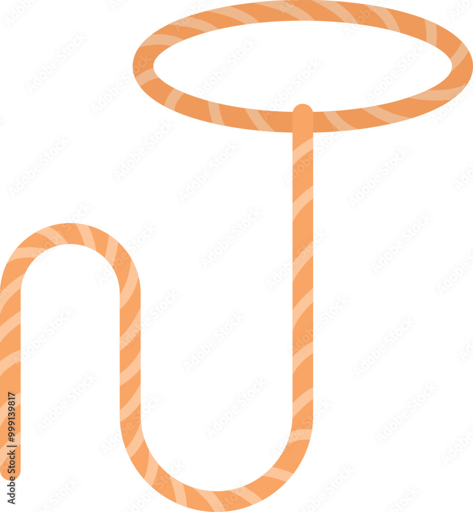 Poster simple lasso lying on the ground with its loop open, waiting to be used by a cowboy to catch cattle