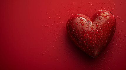 Fototapeta premium Red Heart on a Bold Red Background