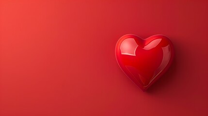 Red Heart on a Bold Red Background