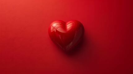 Red Heart on a Bold Red Background