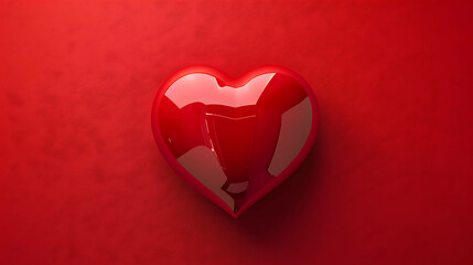 Fototapeta premium Red Heart on a Bold Red Background