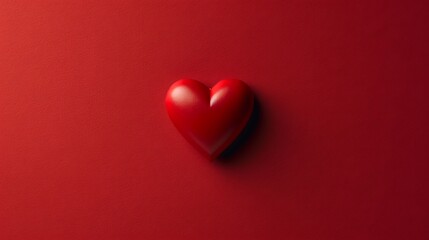 Fototapeta premium Red Heart on a Bold Red Background