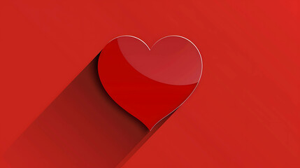 Special Valentine's Day Red Heart on a Vibrant Red Background