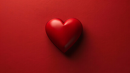 Special Valentine's Day Red Heart on a Vibrant Red Background