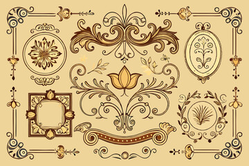 Vintage Ornament and Decorative Vector Elements