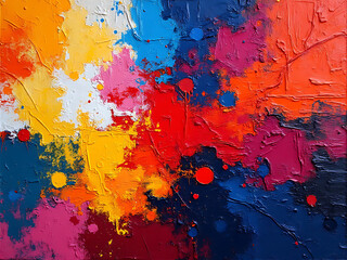 Fototapeta premium Fauvist-Inspired Abstract with Vibrant Clashing Colors and Dynamic Brushstrokes