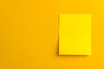 Top view of yellow notepad on yellow background