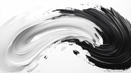 Abstract High Contrast Art with Expressive Brush Strokes