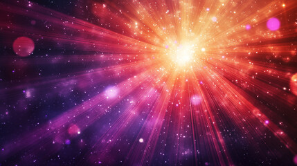 Naklejka premium Dramatic Glowing Rays with Bold Red Backdrop