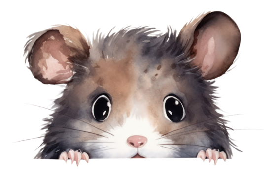 Peeking black Hamster rat hamster mammal.