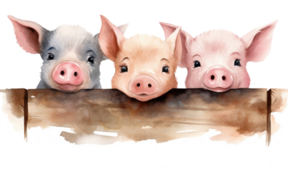 PNG Peeking little pigs mammal animal cute.