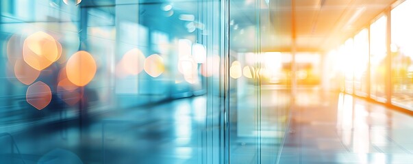 Abstract blurred glass of modern office building