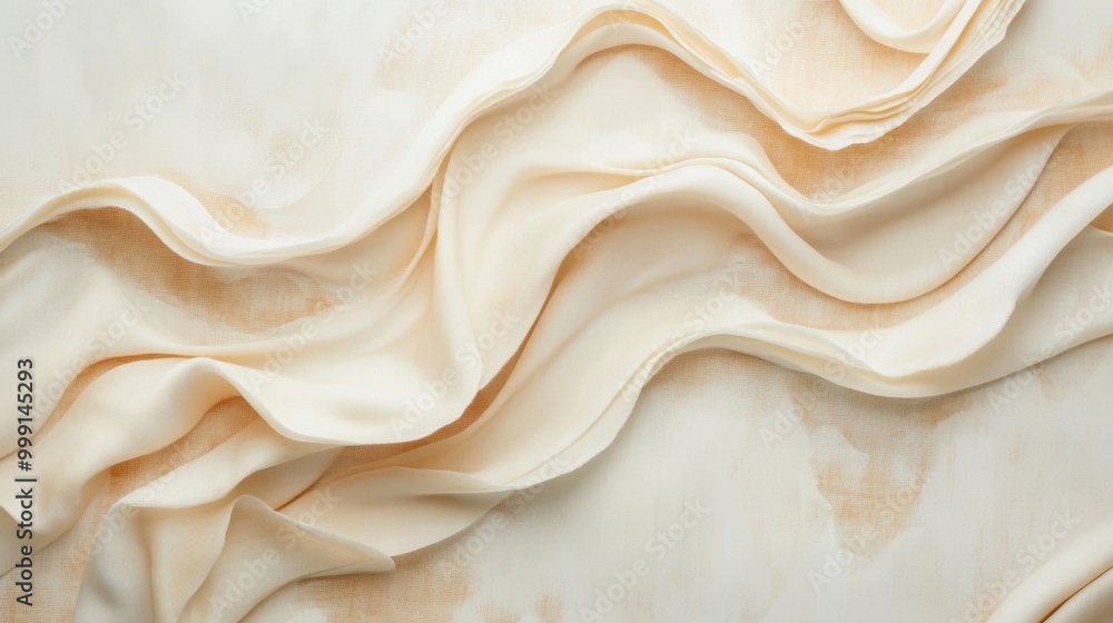 Aufkleber soft beige and cream hues blend harmoniously in an abstract design, creating a tranquil and flowing 
