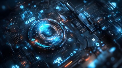 Abstract futuristic - Modern technology background design concept. Design digital technology concept. 3d illustration. 