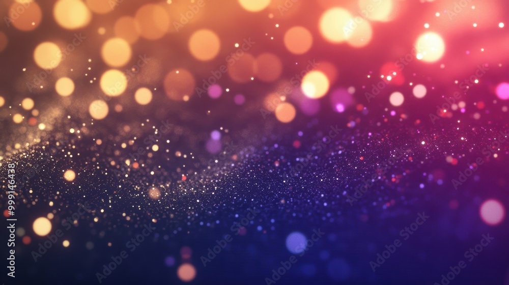 Poster a vibrant display of red and purple bokeh lights fills the space, creating a magical and enchanting 