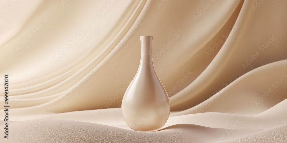 Poster a chic three-dimensional rendering of a moisturizing lotion, showcasing a smooth surface and elegant