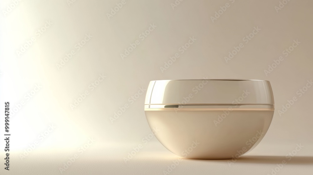 Poster a realistic three-dimensional rendering of a cream jar, showcasing its elegant design and smooth sur
